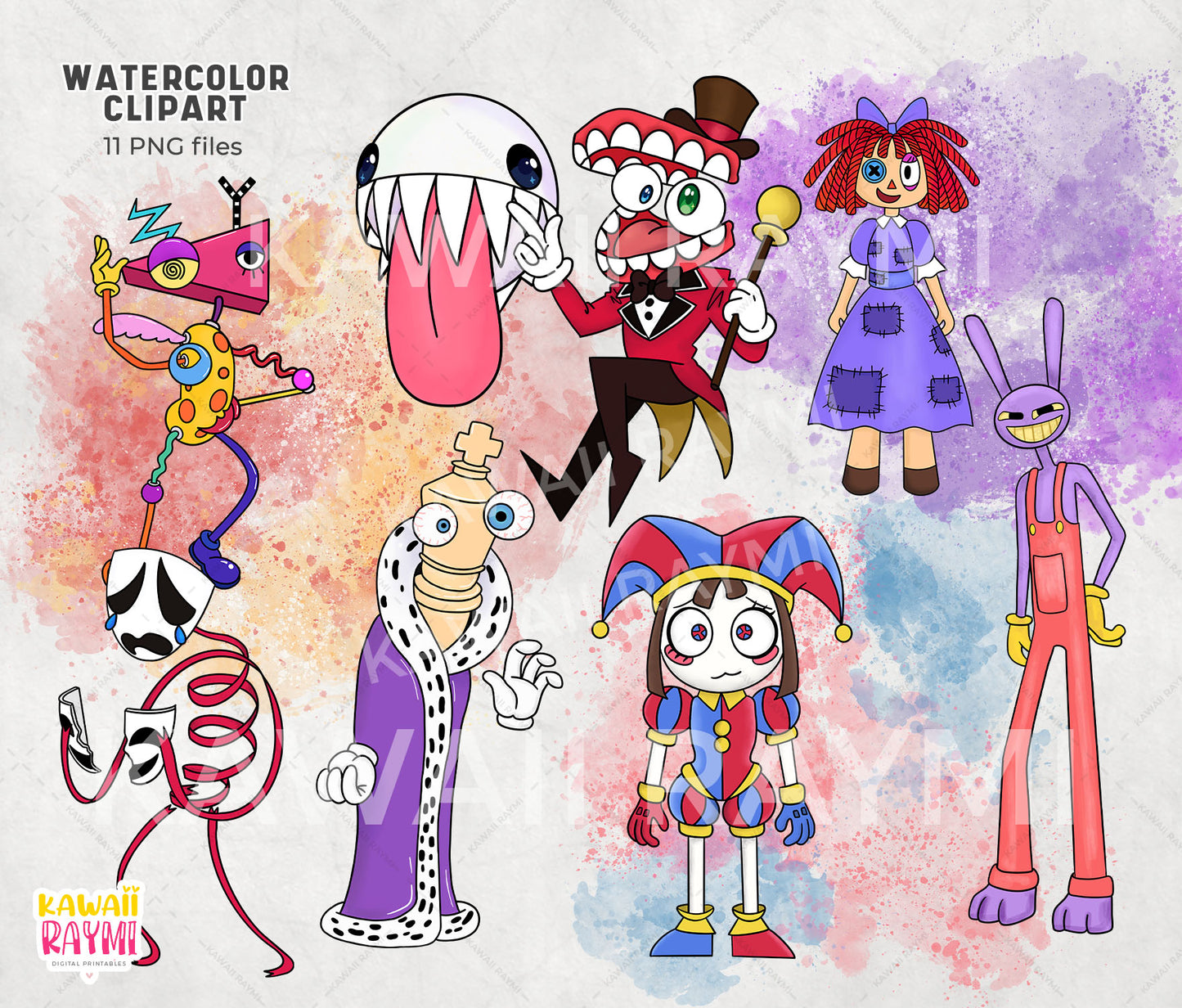 Circus digital watercolor cliparts