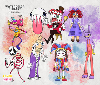 Circus digital watercolor cliparts