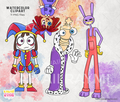 Circus digital watercolor cliparts