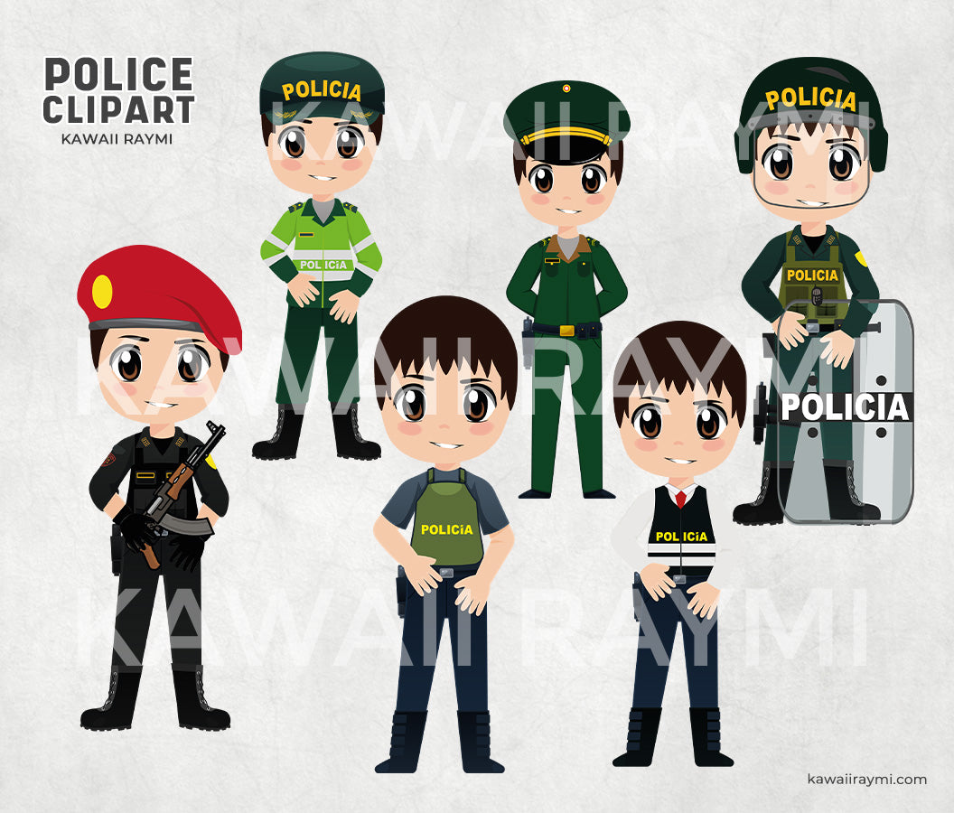 Conjunto de imágenes prediseñadas de policía 1