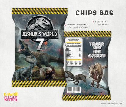 Jurassic party chipsbag custom digital file