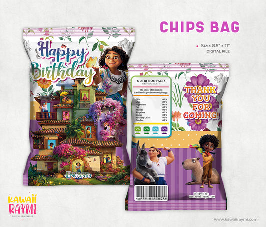 Encanto chips bag printable, encanto birthday party, supplies party encanto instant digital file