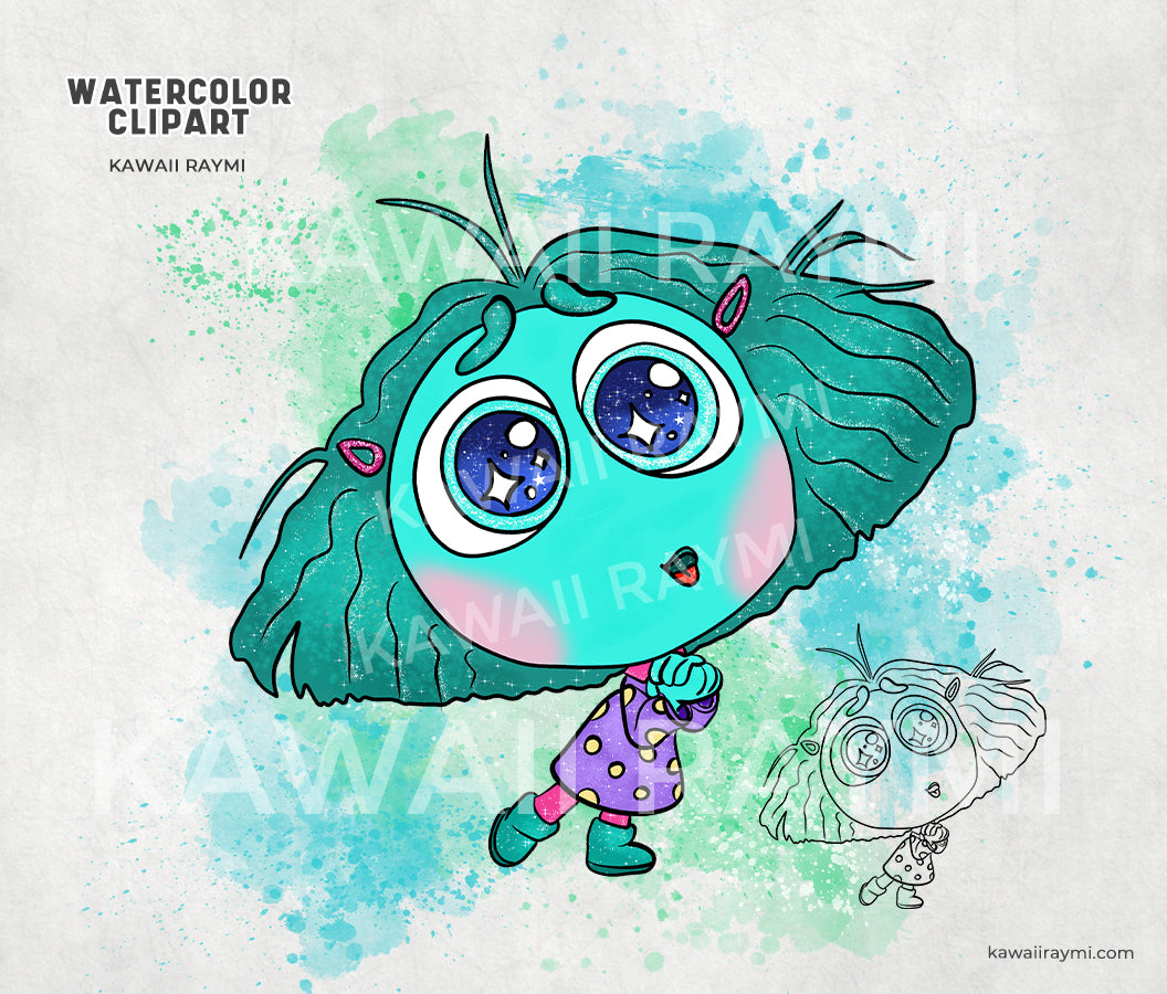 Envy Inside out clipart watercolor png