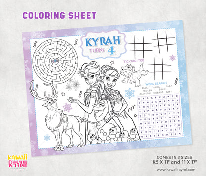 Frozen Coloring Sheets - Party Activity Printable