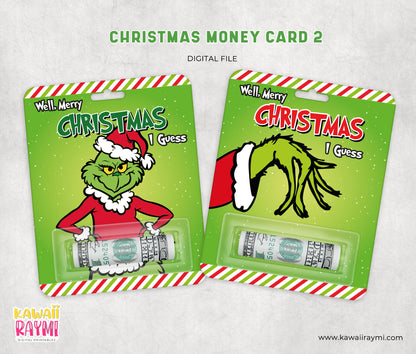 Tarjetero de Grinchmas | Tarjeta de dinero de Grinch para imprimir | Descarga digital | Regalos de Navidad