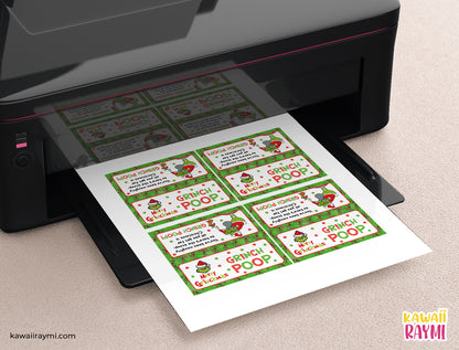 Grinch Poop Printable Treat Bag Topper, Grinch poop bag topper