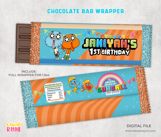 etiqueta de barra de chocolate - archivo digital - El increíble mundo de Gumball