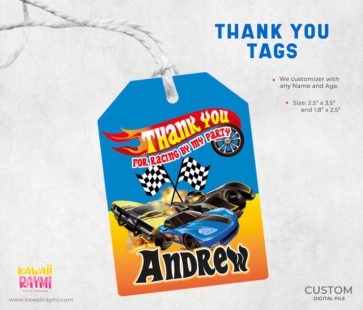 Wheel Tag Hot Wheels thank you tags printable – Kawaii Raymi