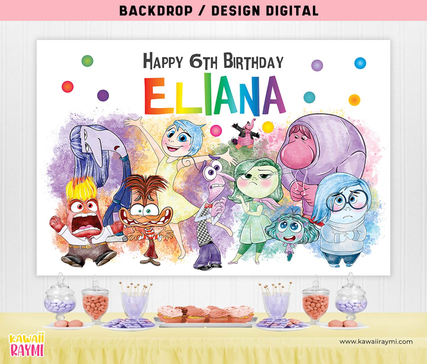 Inside out backdrop digital emotions