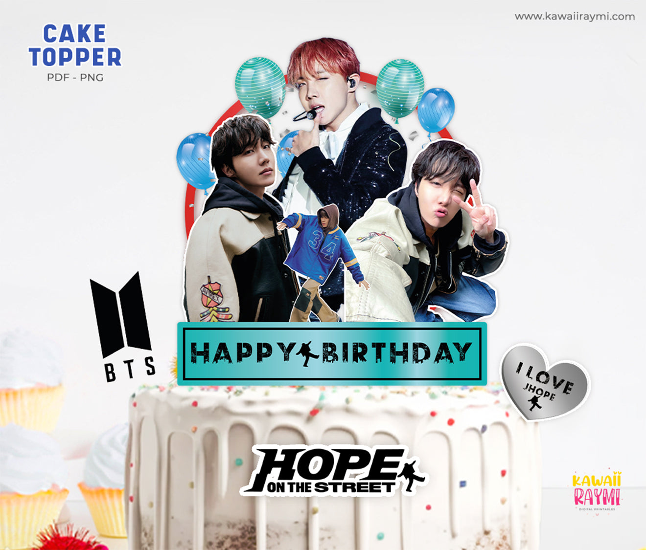 Jhope caketopper printable, J-Hope BTS – Kawaii Raymi