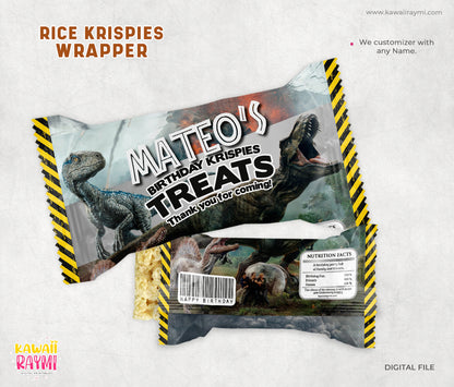 Jurassic World rice krispie labels
