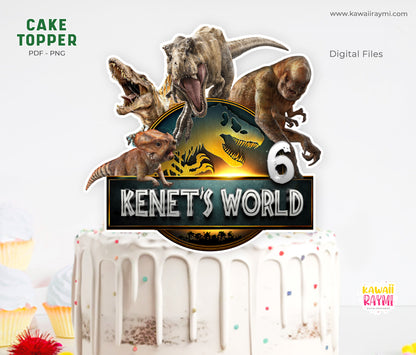 Jurassic world cake topper jurassic rebirth digital file, PDF,PNG