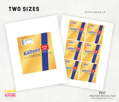 Kalteen Bar Wrapper Mean Girls Printable kalteen bar GOLDEN