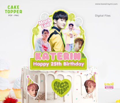 Mark Lee cake topper NTC DREAM kpop cake topper digital file, custom printable files kpop party