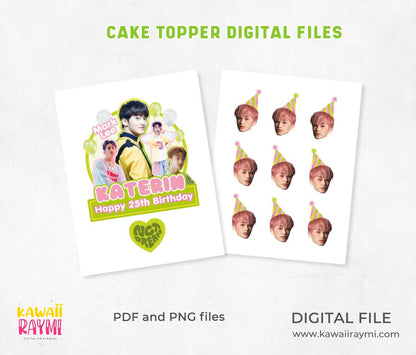 Mark Lee cake topper NTC DREAM kpop cake topper digital file, custom printable files kpop party