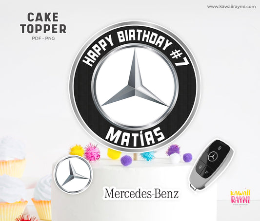 Mercedes Benz cake topper, custom digital file