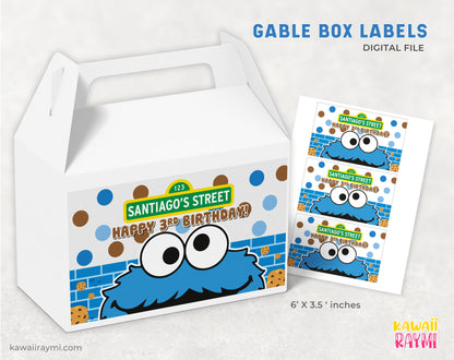 Cookie Monster gable box labels custom file