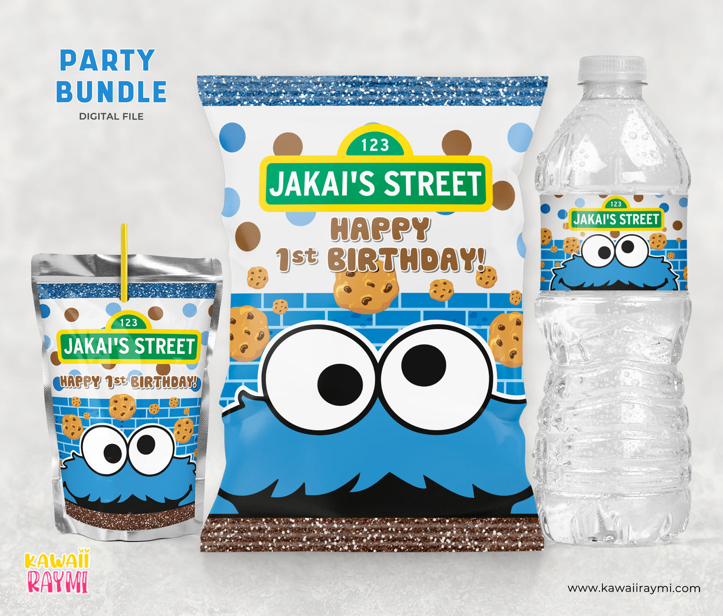 Monster cookie party favors, bundle digital files