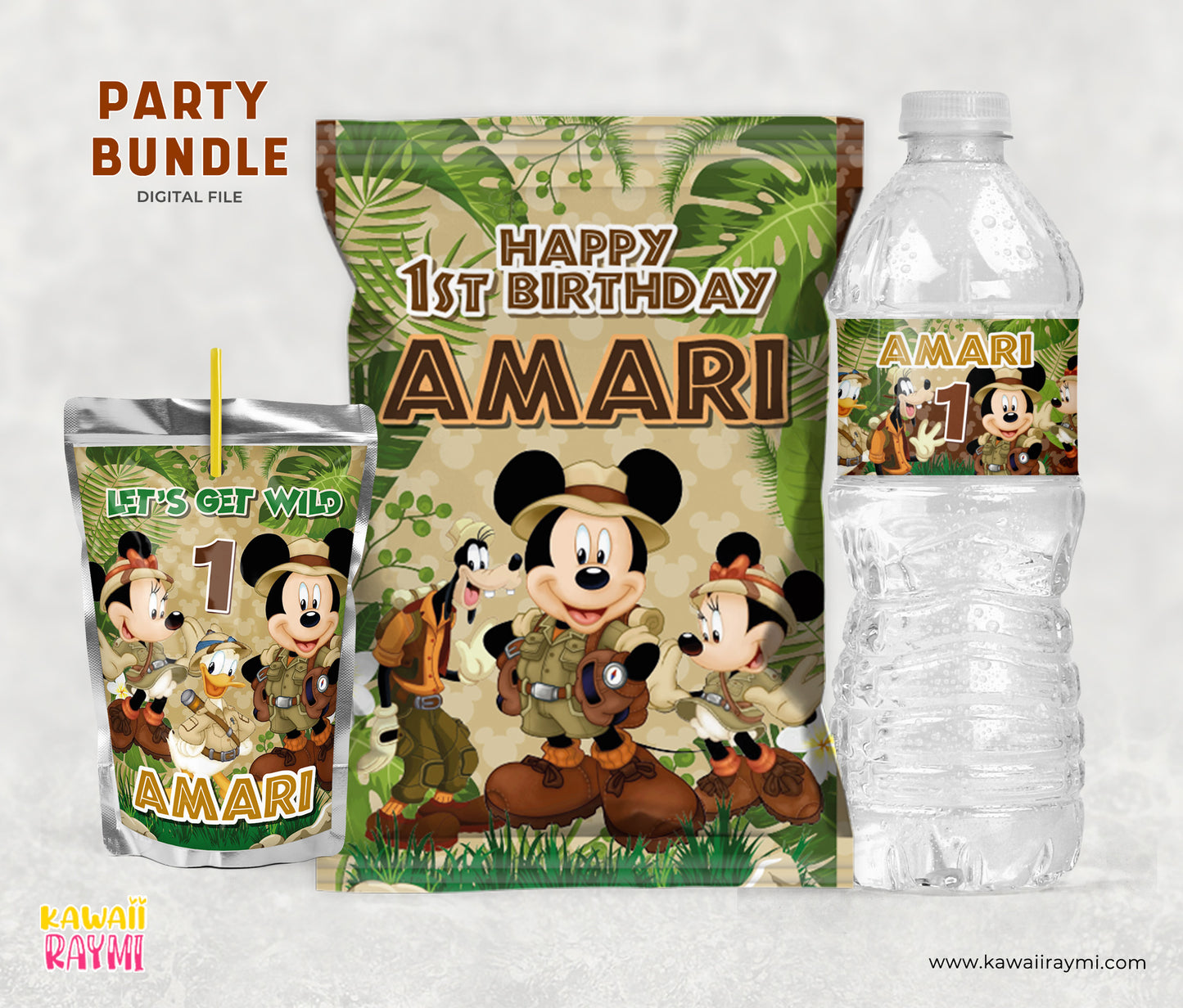 Mickey mouse safari party favors printable