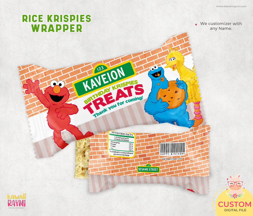 Sesame street rice krispies wrapper Elmo