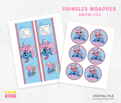 Pringles Stitch and angel custom label digital file