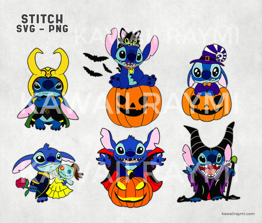 Stitch halloween SVG-PNG- cut files