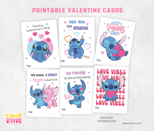 Stitch valentine's day cards, Valentine's day cards for kids, printable valentine's day cards stitch