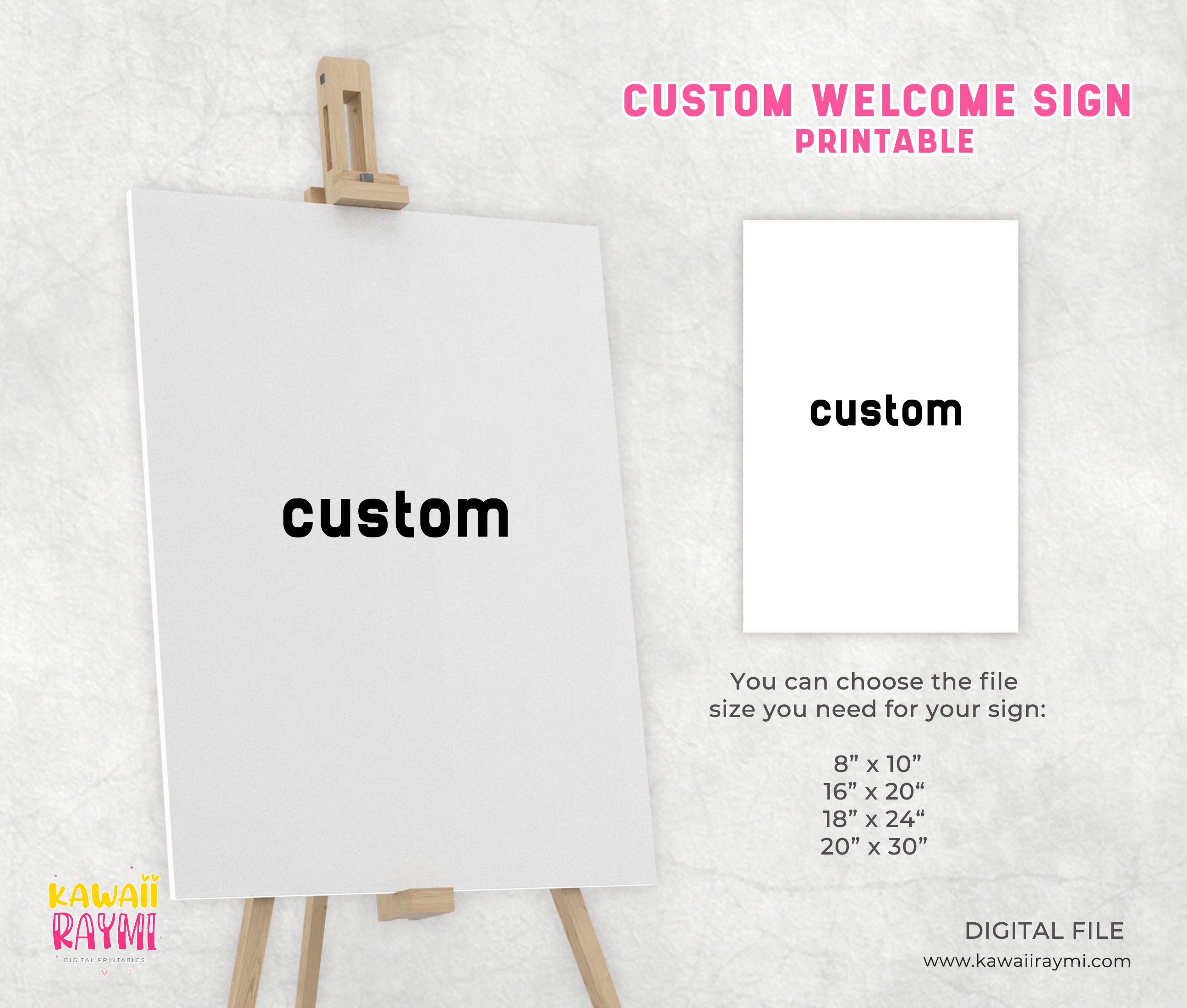 Custom Welcome sign – Kawaii Raymi