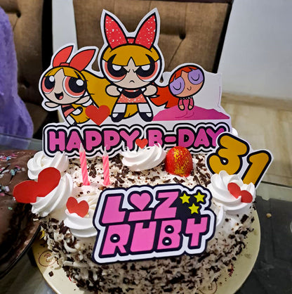 Adorno para tarta personalizado de Las Chicas Superpoderosas Bombon girl