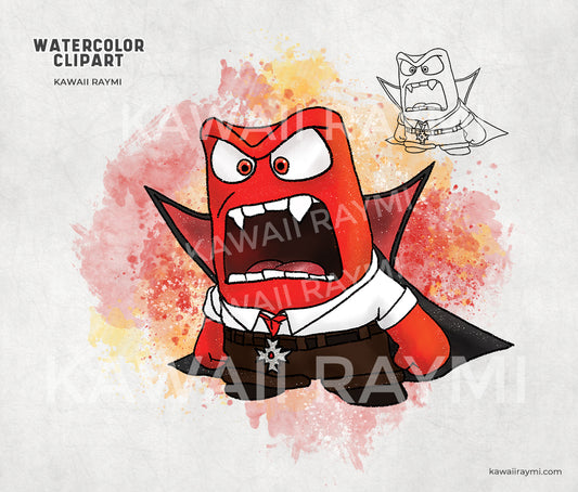 Anger halloween Inside out Clipart watercolor