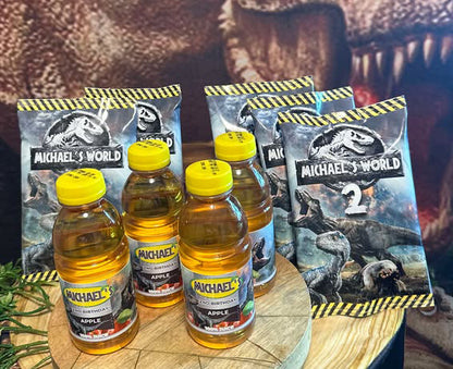 Jurassic World custom Apple Juice Label, digital design 8oz