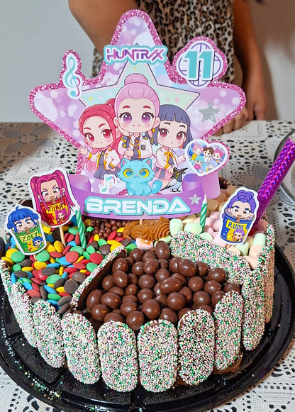 Demon hunters cake topper custom digital file, Huntrix cake topper