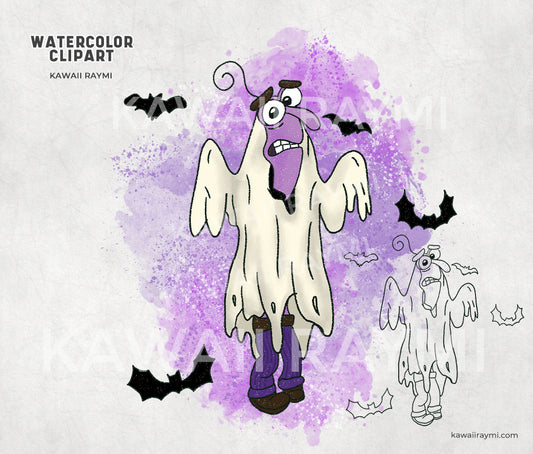 Fear halloween Inside out Clipart watercolor