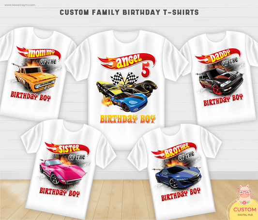 Hot wheels birthday family shirts