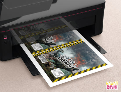 Jurassic World rice krispie labels