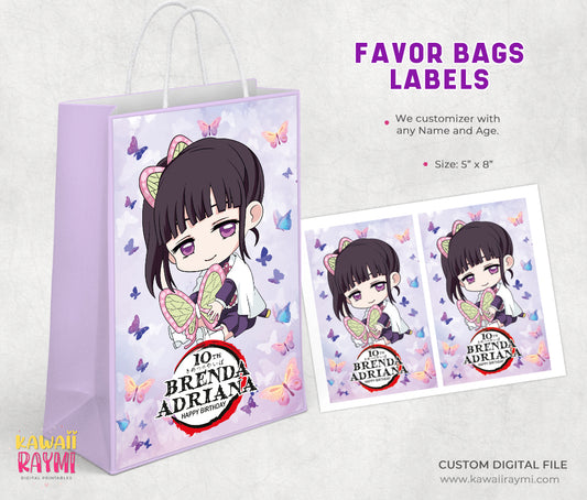 Kanao favor bags label - Demon slayer digital file