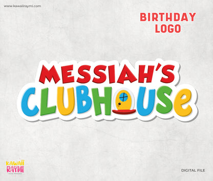 Logotipo de cumpleaños imprimible de MOUSE Clubhouse, letrero de fiesta inspirado en Mickey Mouse, descarga digital