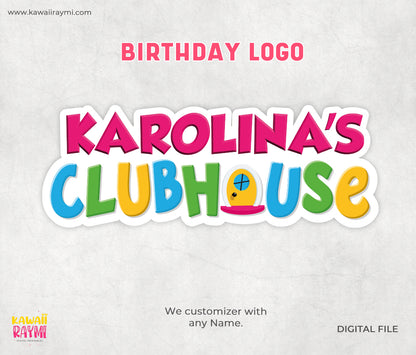 Logotipo de cumpleaños imprimible de MOUSE Clubhouse, letrero de fiesta inspirado en Mickey Mouse, descarga digital