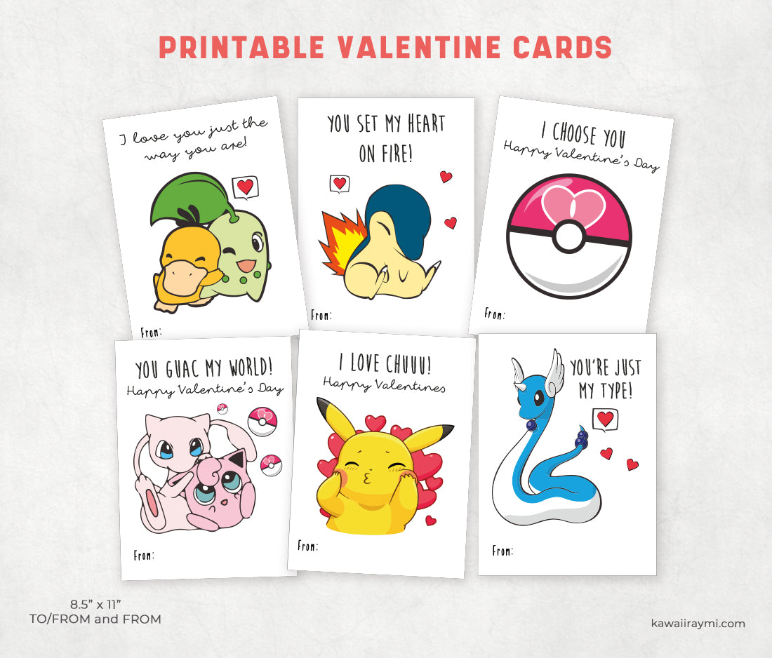 Pokemon valentine cards, pokemon love cards