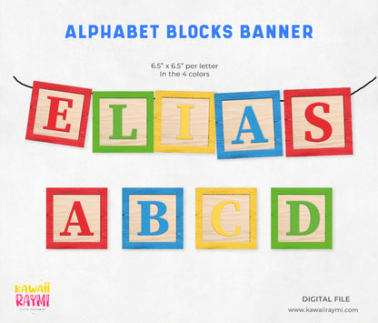 Pancarta de cumpleaños de Toy Story, pancarta de bloques, decoración para fiesta de cumpleaños, juguetes, bloques del alfabeto de Toy Story para imprimir