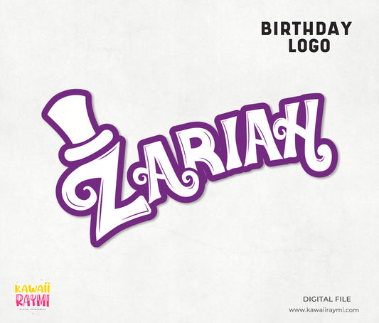 Wonka custom logo- birthday logo
