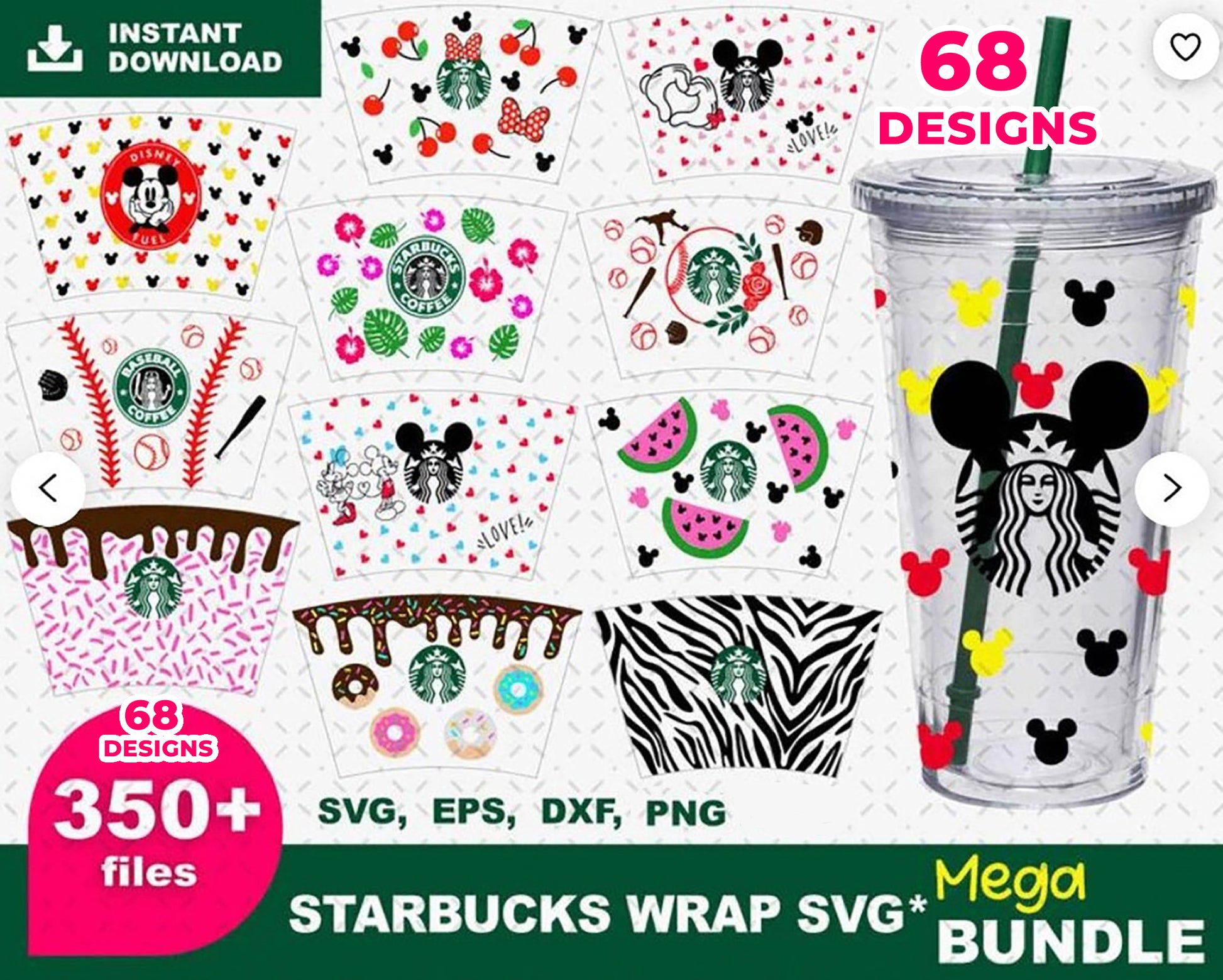 Stitch Starbucks Cup SVG, Lilo And Stitch Ohana Full Wrap Starbucks Cup SVG  PNG DXF EPS