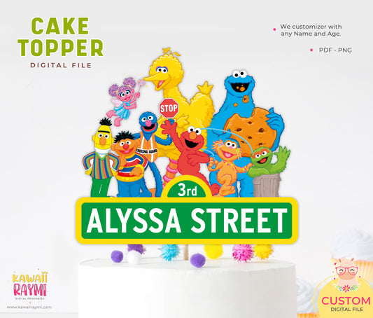 Sesame Street custom cake topper, printable