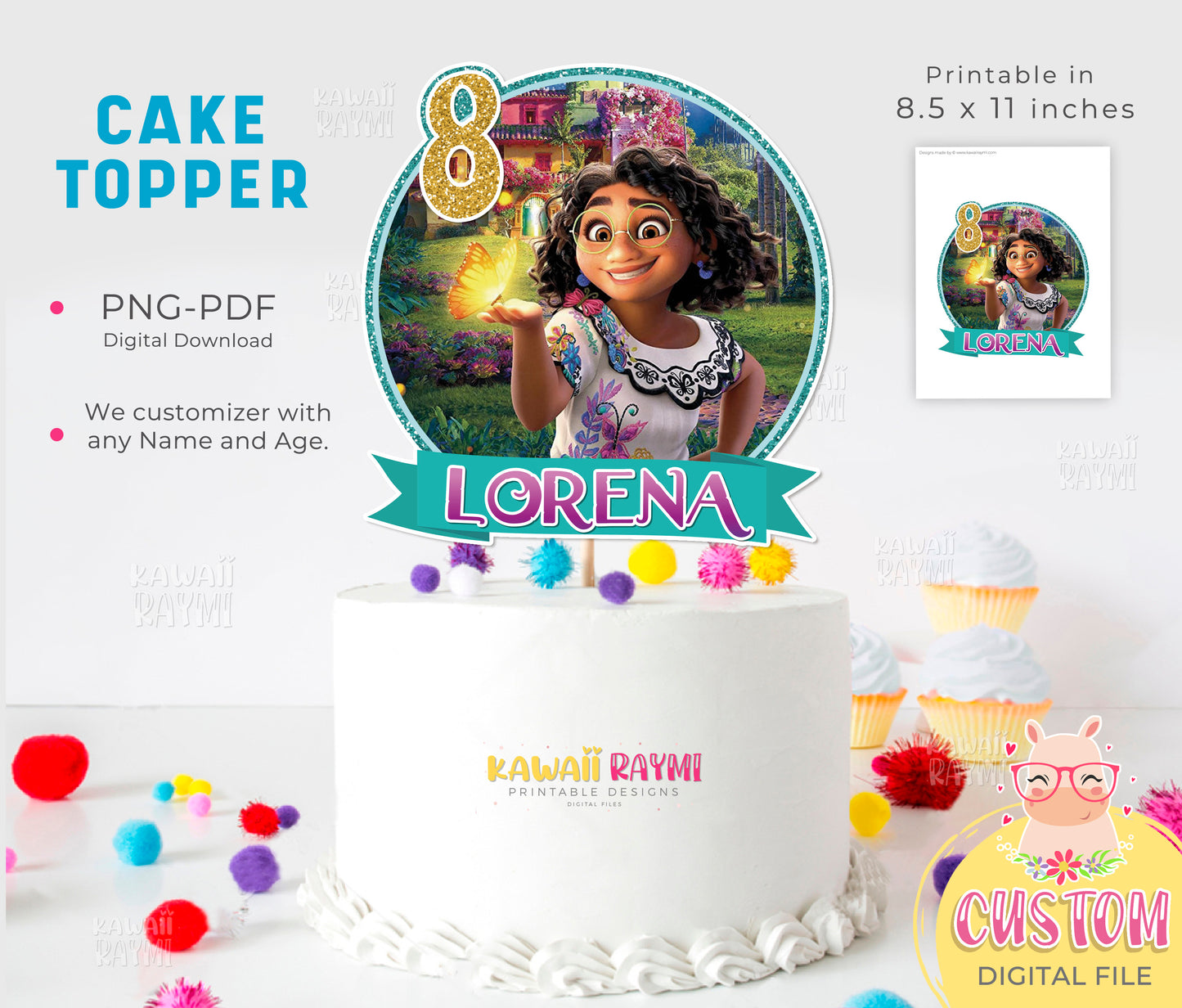 Printable Encanto Cake Topper, Digital Download, Encanto Centerpiece, Encanto BIRTHDAY,Encanto Mirabel