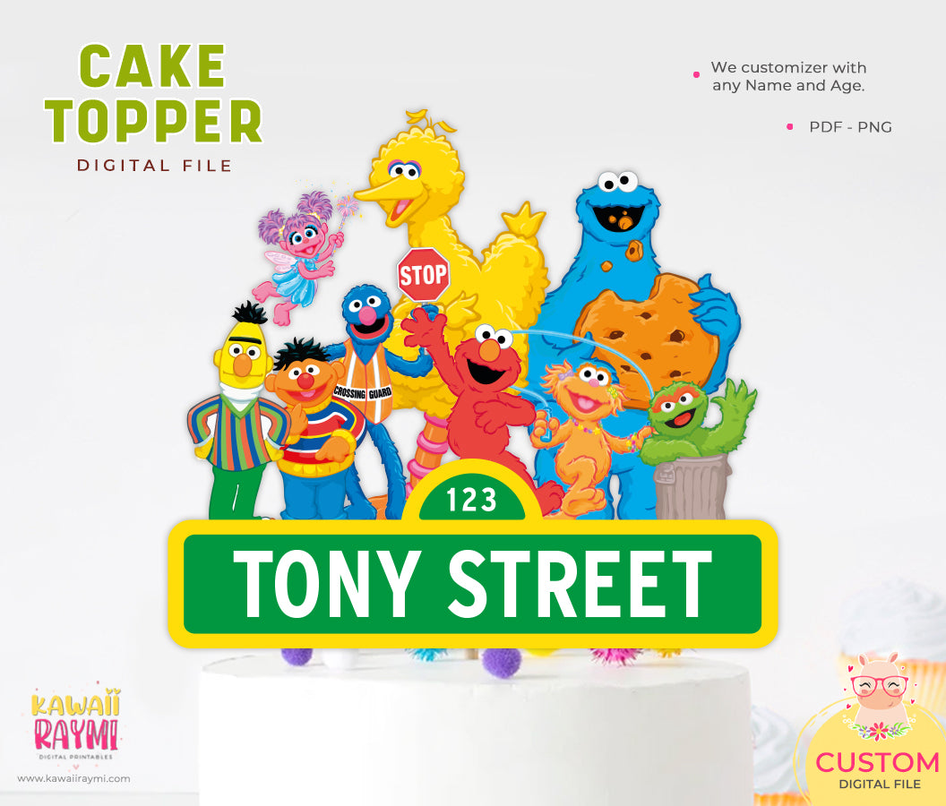 Sesame Street custom cake topper, printable