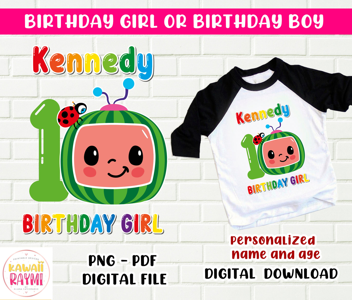 Cocomelon custom birthday shirt digital