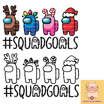 Among us Squadgoals svg, png, christmas among us cricut