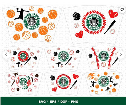 Starbucks cup wrap bundle svg, cricut starbuck svg, cut file, instant download