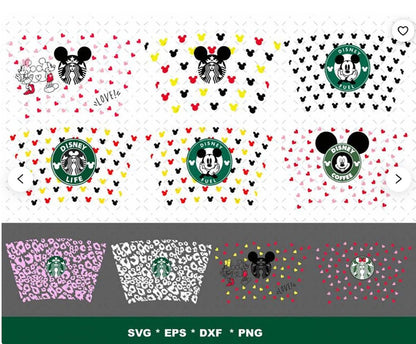 Starbucks cup wrap bundle svg, cricut starbuck svg, cut file, instant download