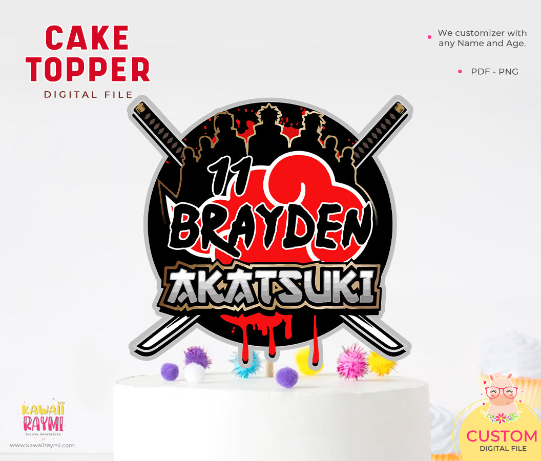 Akatsuki Custom Cake Topper, Naruto custom cake topper